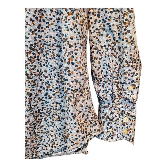 THOMAS DEAN SZ XL Men's Button-down Blue Dot Pattern 100%Cotton Shirt w/Contrast - Picture 7 of 12